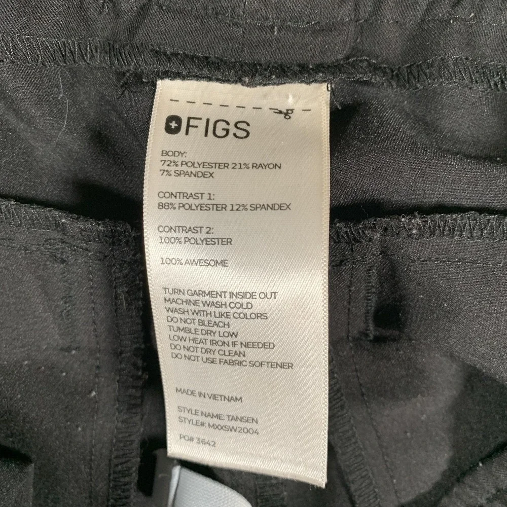 FIGS Tansen Scrub Pants Mens‎ Large Black Technical Collection Jogger Medical